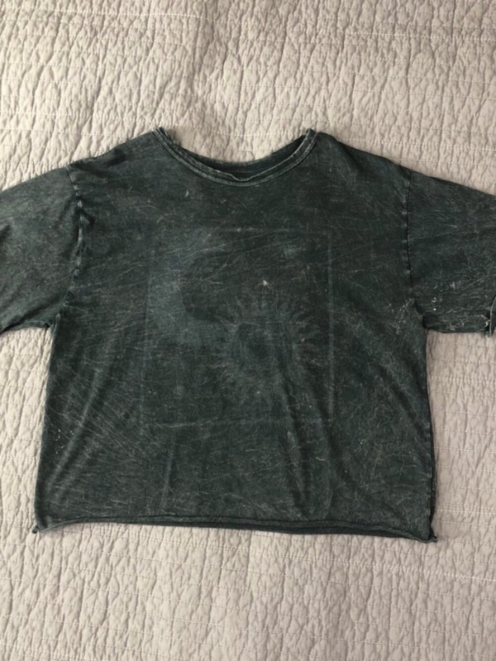 4/$15 Moon Sun T Shirt Women Medium Black Acid Wash Shadow Graphic Boxy Relaxed